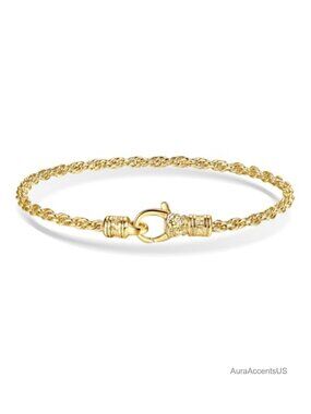 14K Gold Filled Twisted Rope Chain Bracelet - 3mm Diamond Cut - Hypoallergenic